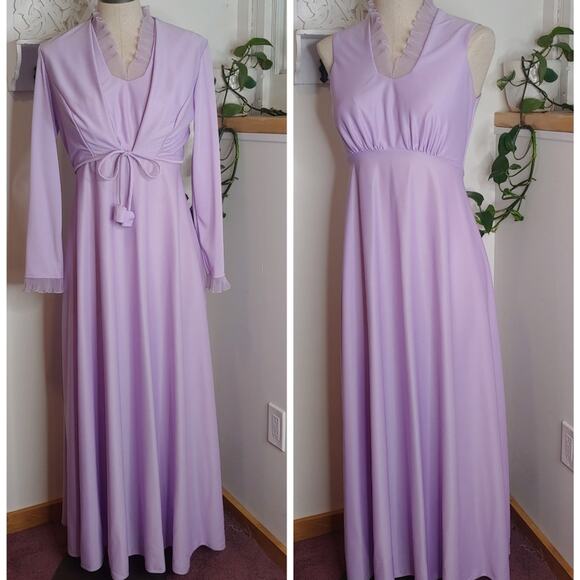 Vintage Purple Maxi Dress with Jacket - Picture 1 of 12